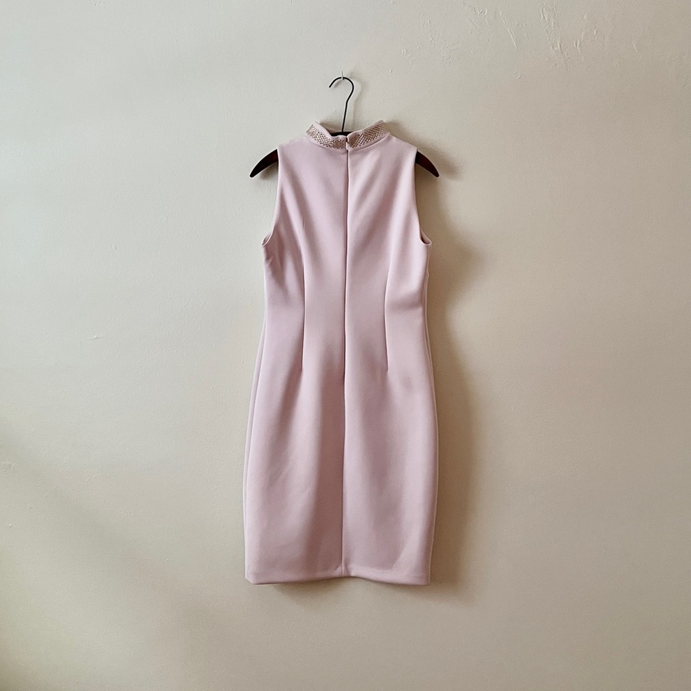 Calvin Klein Pale Pink and Rose-gold Tone Rhinestone Spring Fit and Flare Dress - Picture 3 of 9
